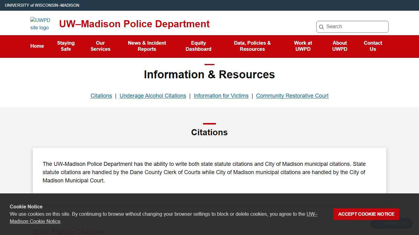 Information & Resources - UW–Madison Police Department